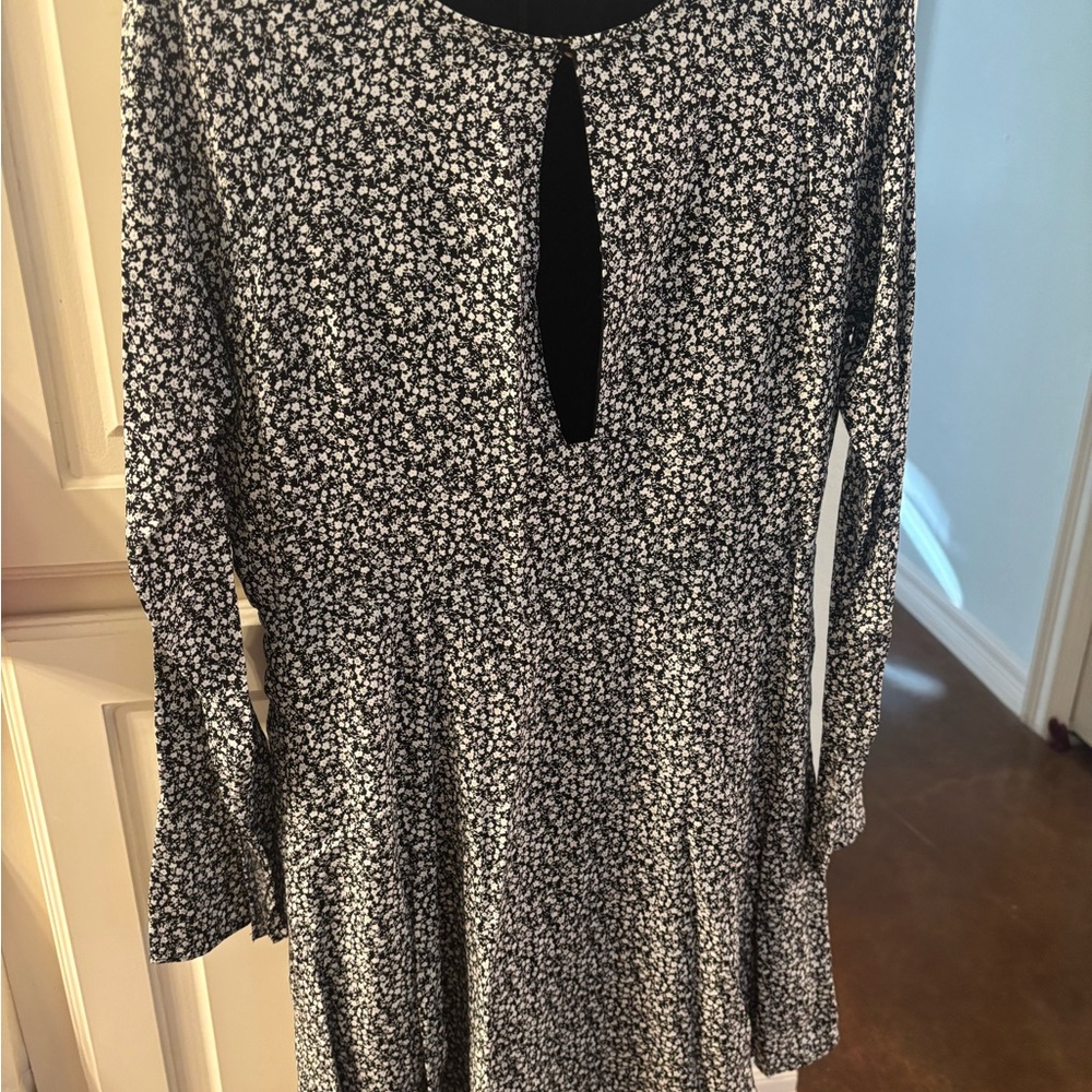 Ganni Black and White Floral Dress